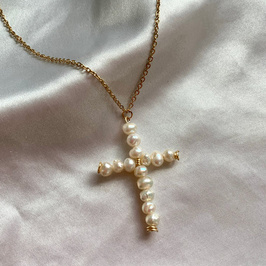 Pearl cross necklace